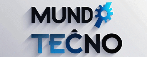 mundo tecno logo with gradient and black